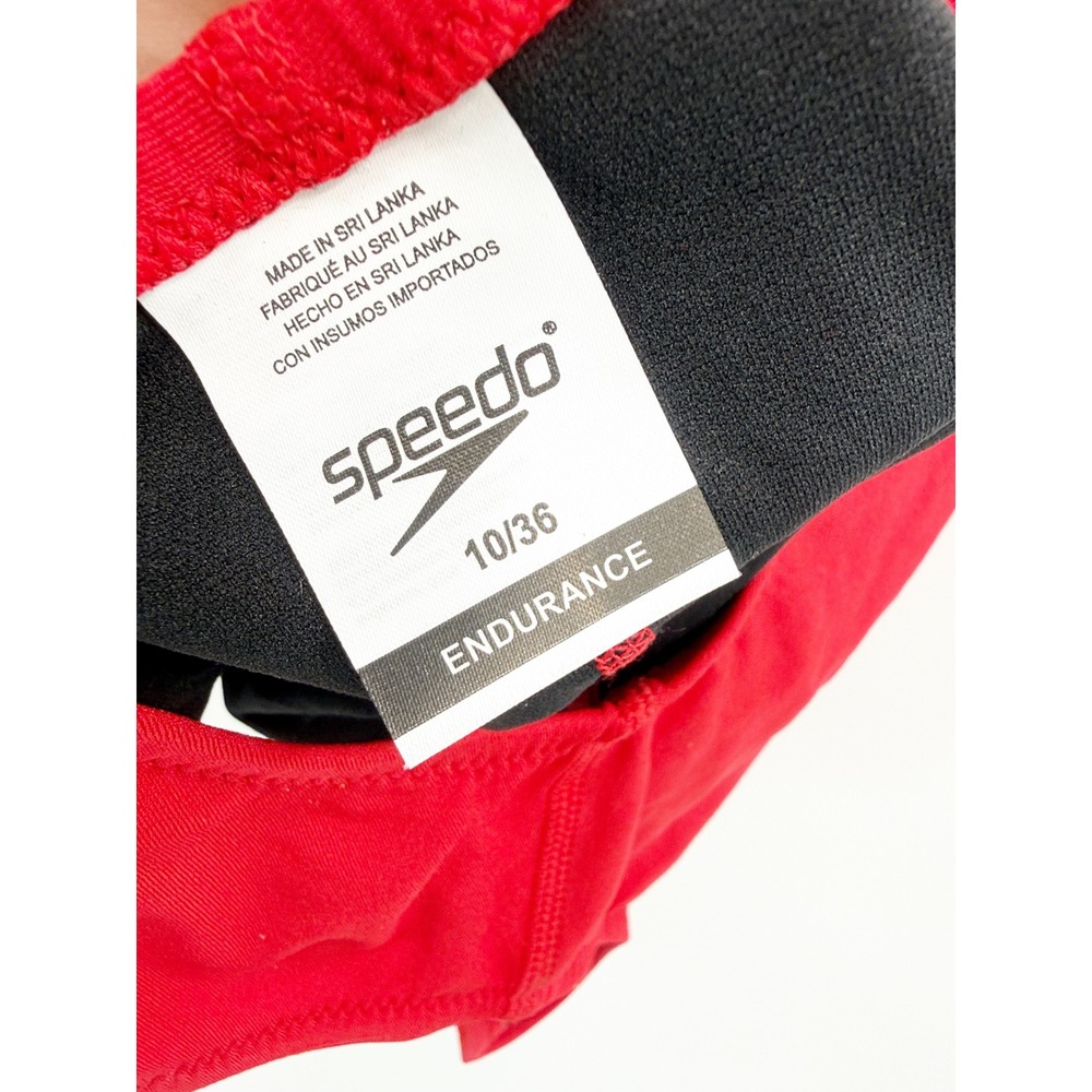 Speedo Endurance+ One Back One Piece Swimsuit Racing Cut Red Size 10 36 - Picture 7 of 9